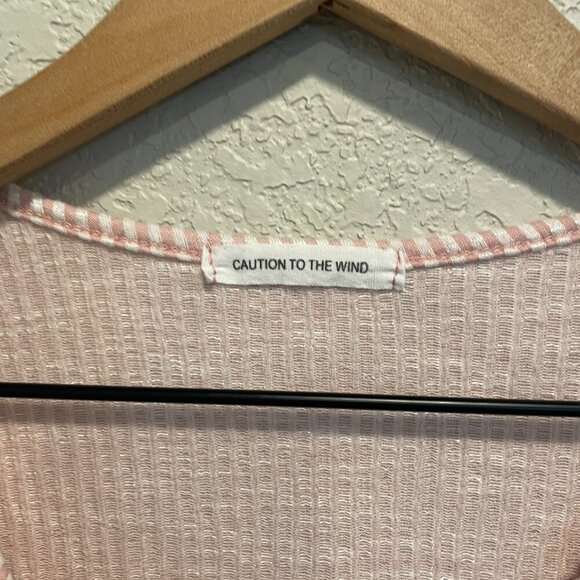 Caution to the Wind Pink Stripe Peplum Top Small - Picture 3 of 5